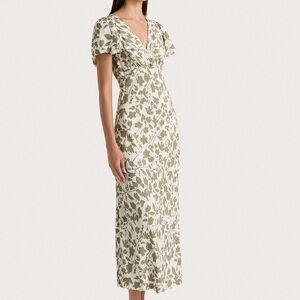Faithful The Brand Boda Poplar Sage Floral Midi Dress Small